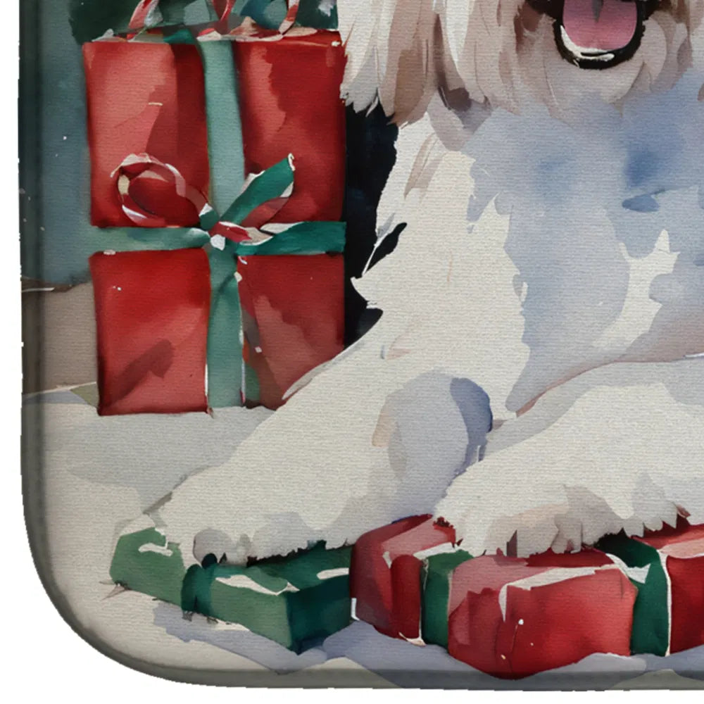 Coton De Tulear Cozy Christmas Dish Drying Mat Absorbent Dish Drying