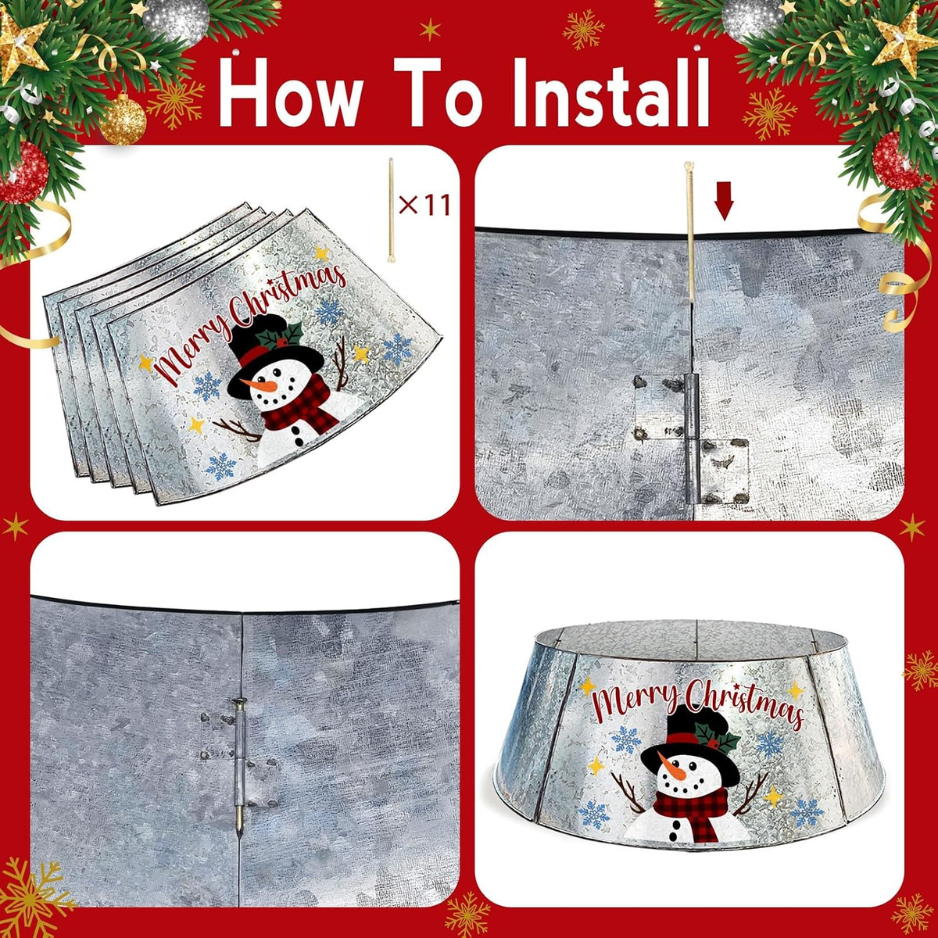 29-Inch Christmas Tree Collar With Snowman Design