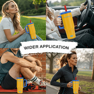 26oz Insulated Tumbler With Handle & Straw, Stainless Steel Cold Cup
