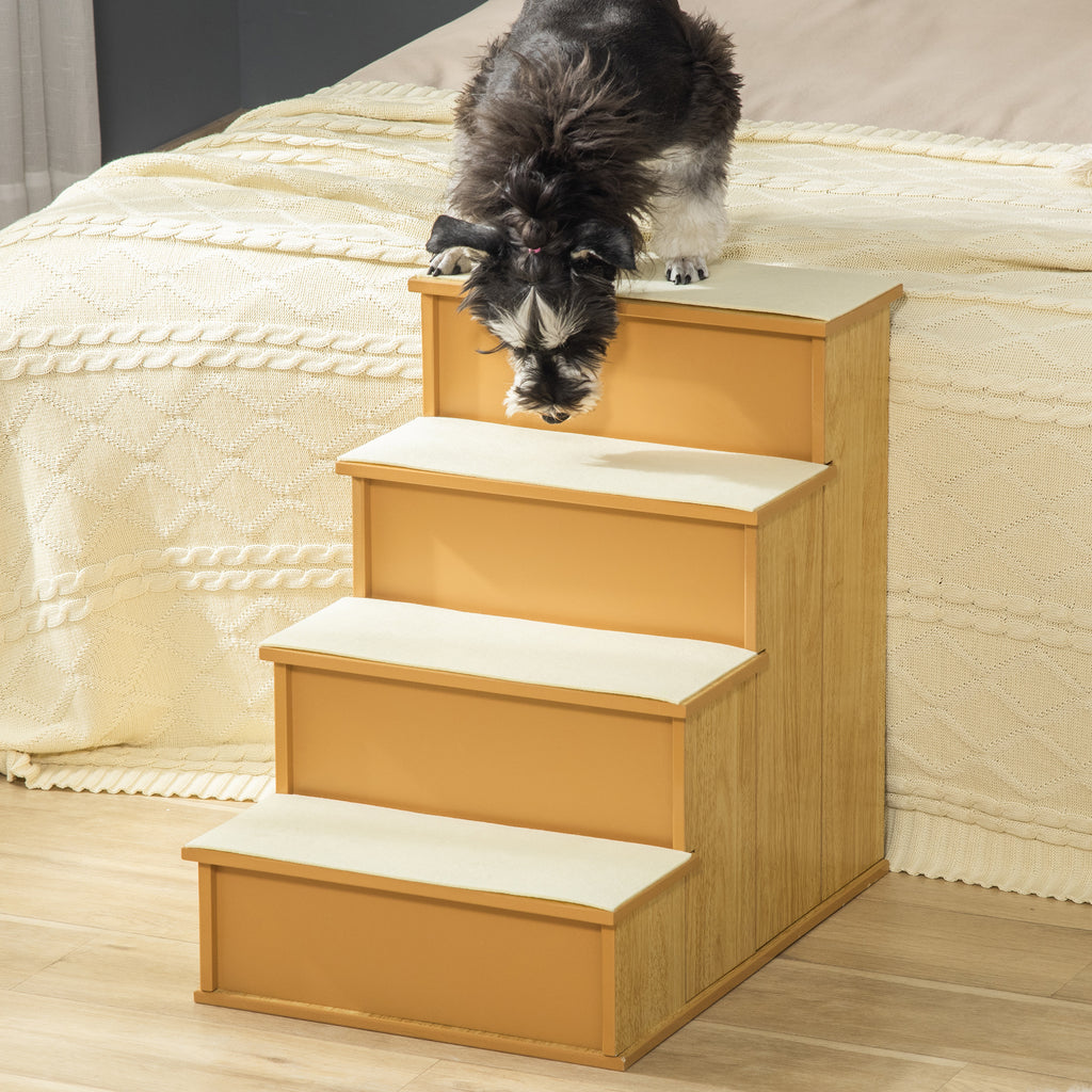 Pet Stairs, Small Pet Steps With Cushioned Removable Covering For Dogs