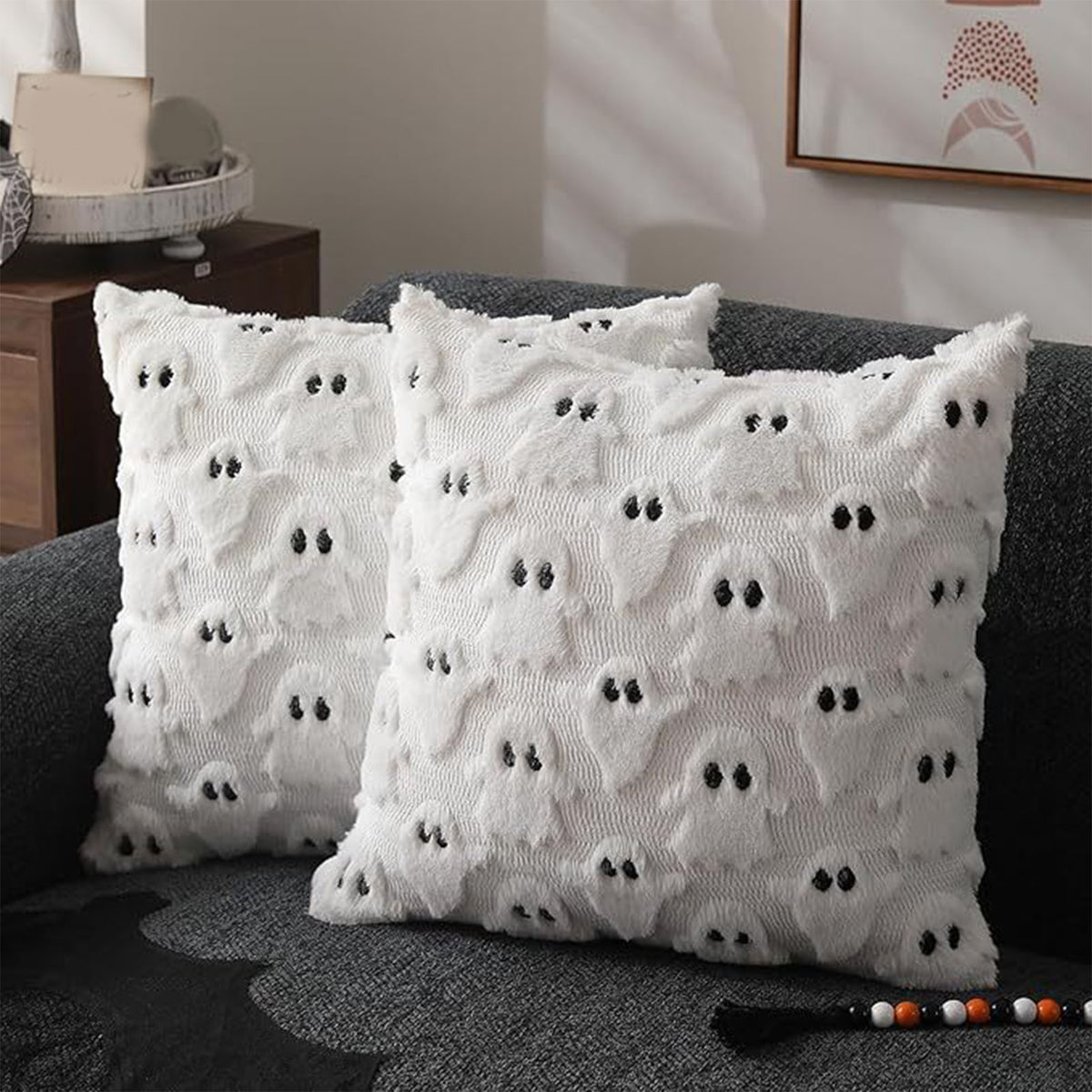 Ghost Pillow Case Comfort Decorative Soft Plush Throw Pillow Cover
