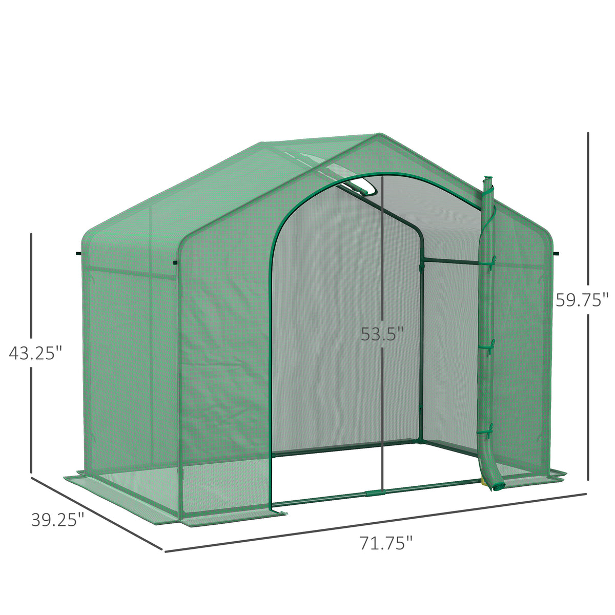 6 X 3 X 5 Portable Walk-in Greenhouse, PE Cover, Steel Frame Garden