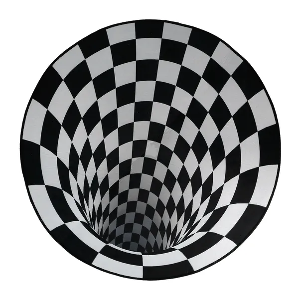 3D Visual Floor Area Mat Anti-slip Illusion Rug Doormat Round Living