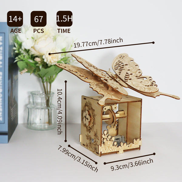 Music PARK 3d Wooden Puzzle Carousel Music Box Handmade Assembly Model