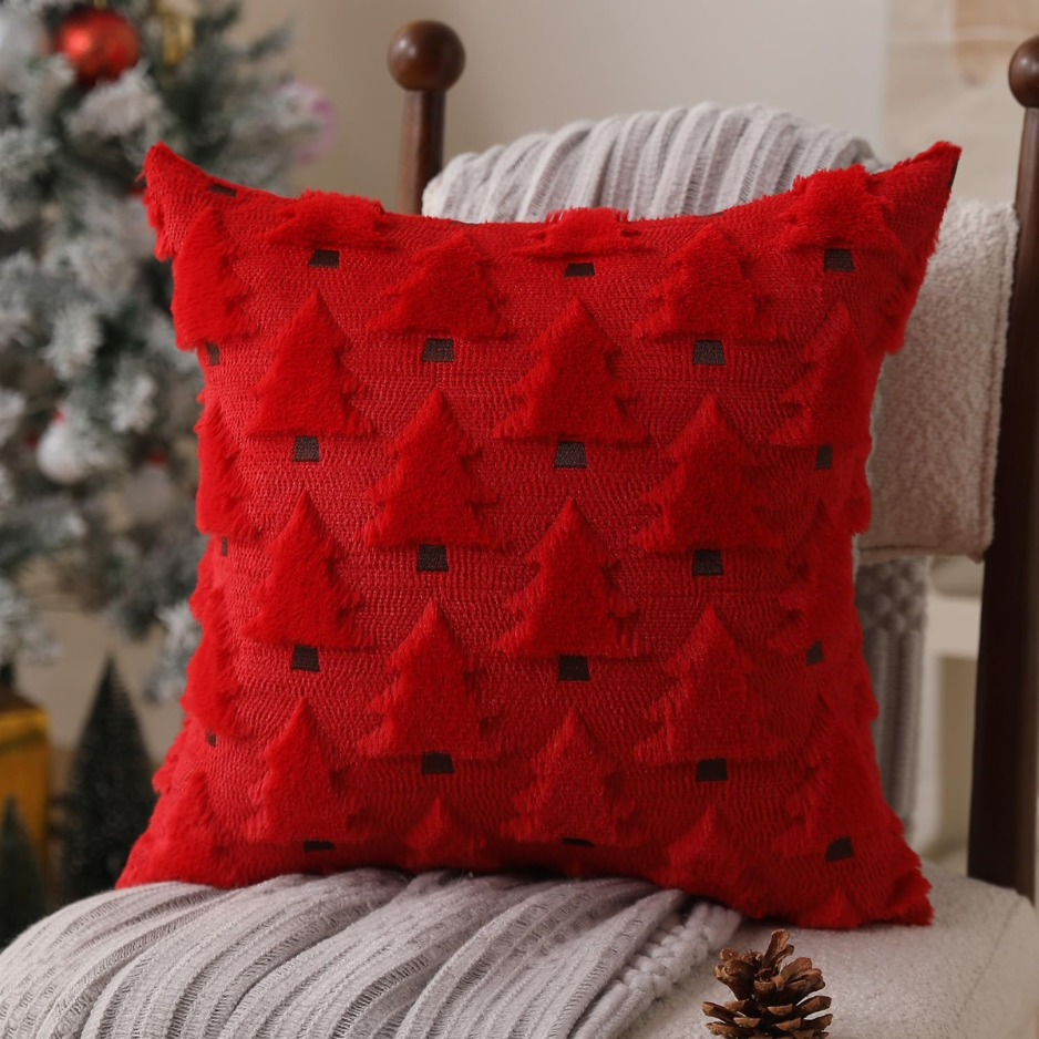 Christmas Pillow Covers 18x18 Inch Set Of 2 Christmas Decorations Soft
