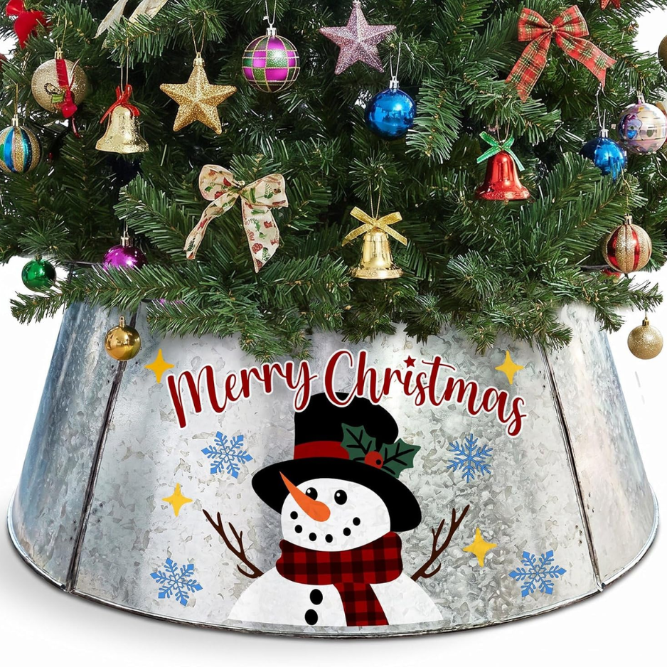 29-Inch Christmas Tree Collar With Snowman Design