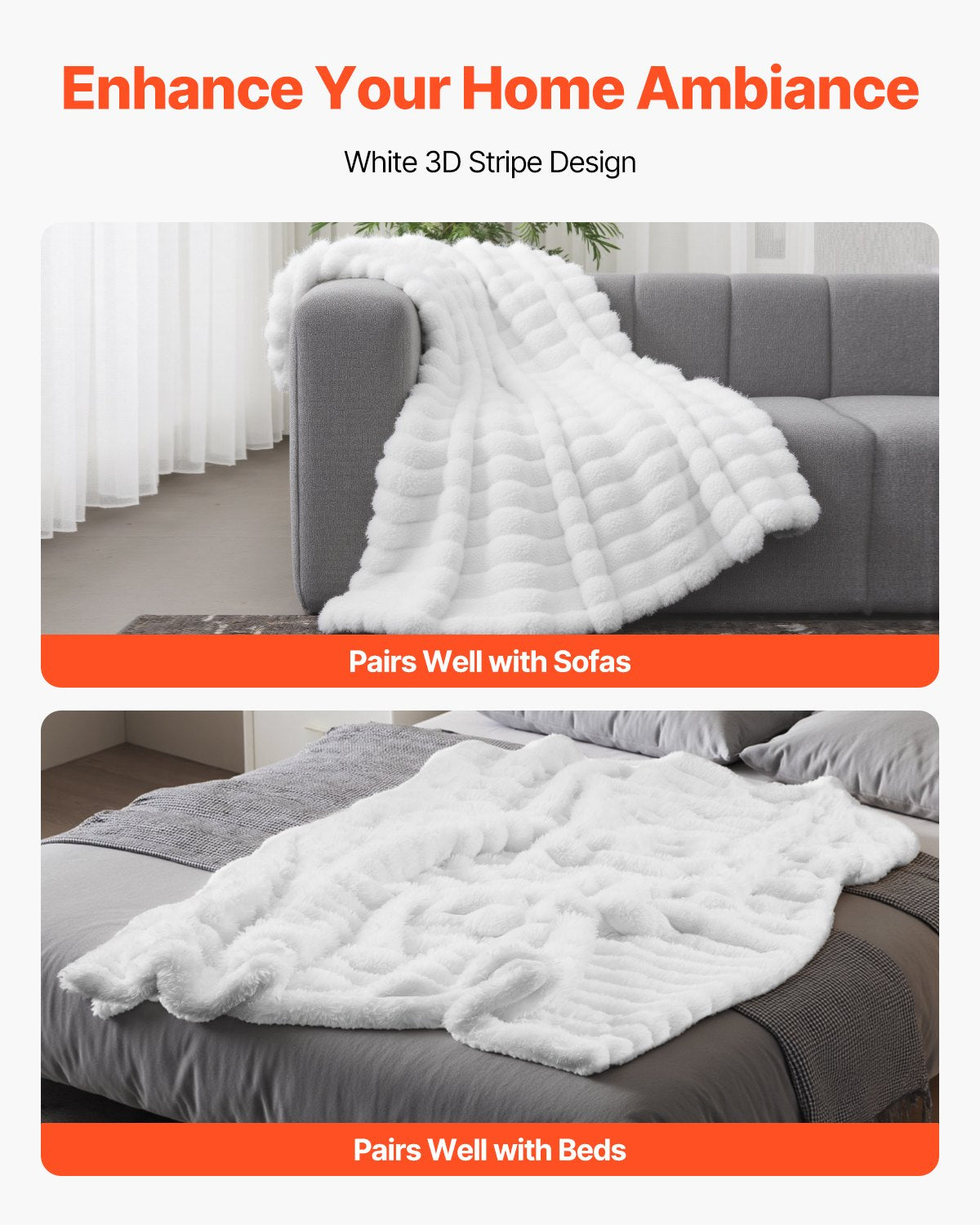 Soft Throw Blanket 50 X 60 Inches 1270 X 1524 Mm Faux Fur Cozy Bed