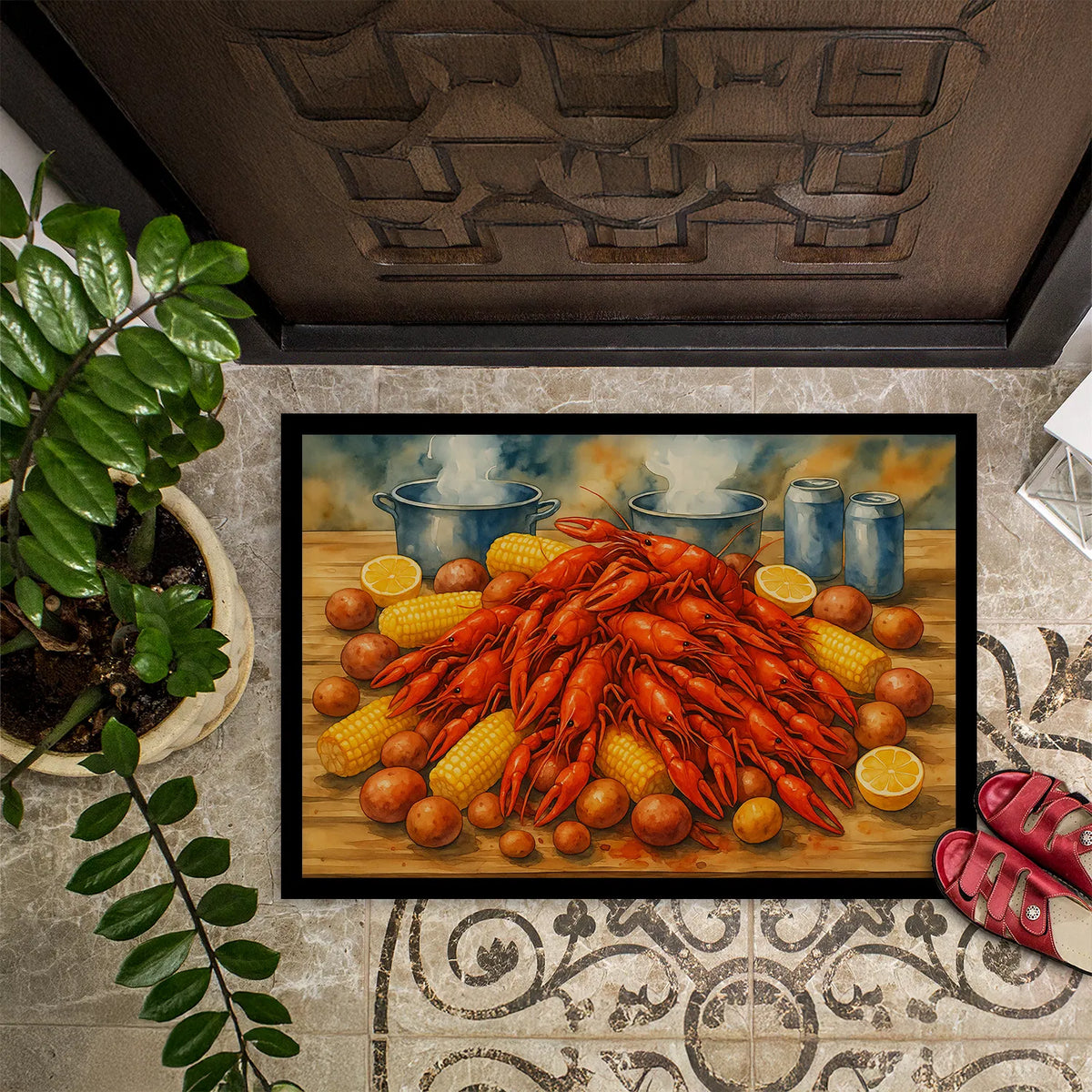 Crawfish Boil Doormat Front Door Mat Indoor Outdoor Rugs For Entryway
