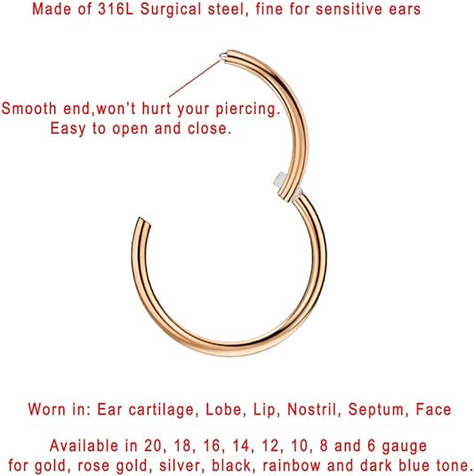 18g- Steel Hoop-rose Gold-10-1-45