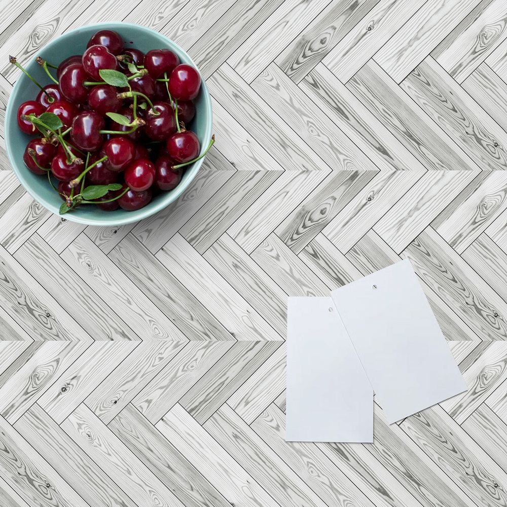 Gray Wood Grain Floor Tiles, Self-adhesive PVC Flooring, Waterproof