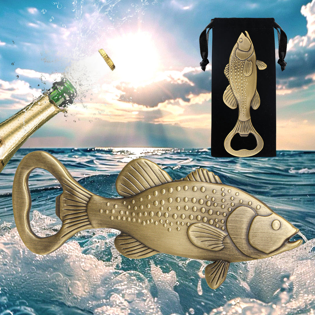 Creative Sea Bass Bottle Opener With Velvet Bag , Exclusive Gift