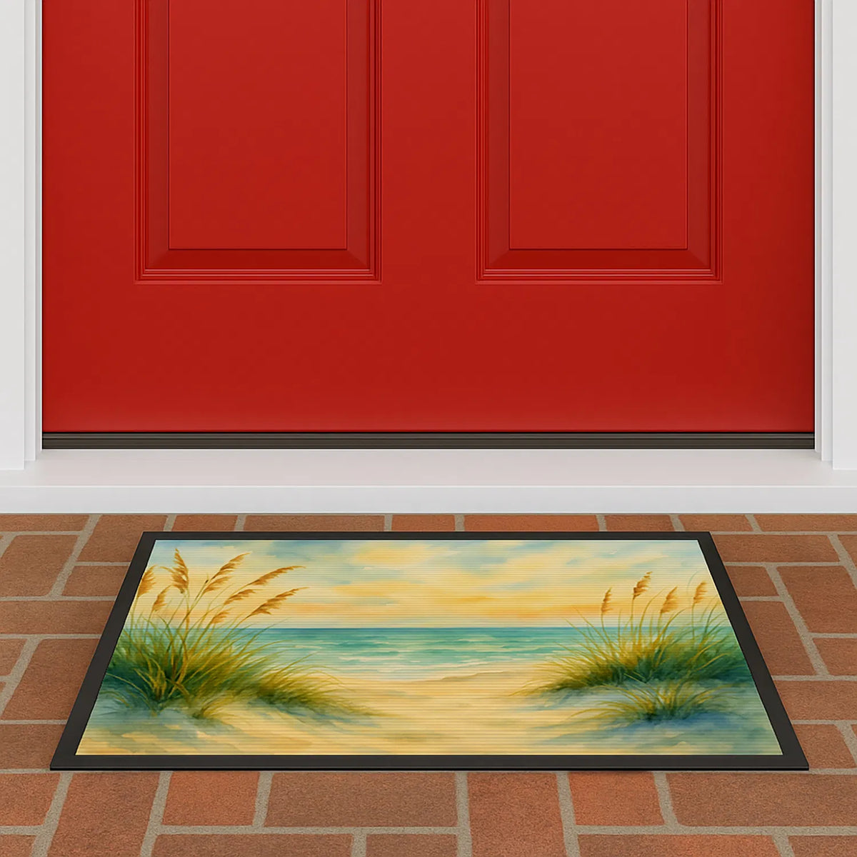 Beach Quiet Morning On The Dunes Doormat Front Door Mat Indoor Outdoor