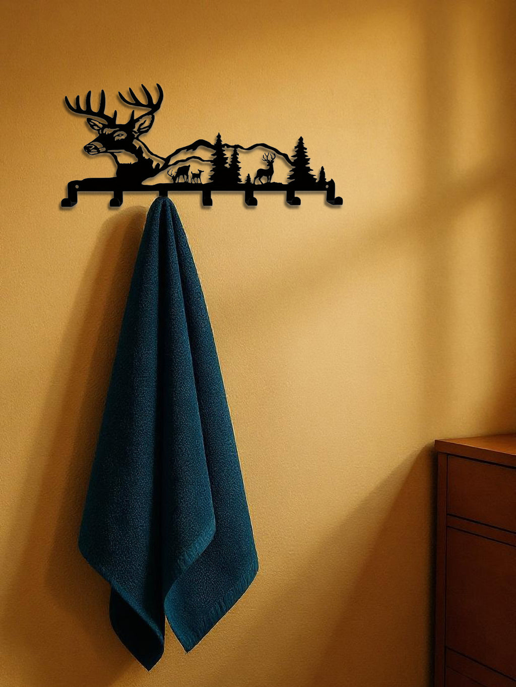 Deer And Forest Metal Key Hook - Nature-themed Wall Organizer