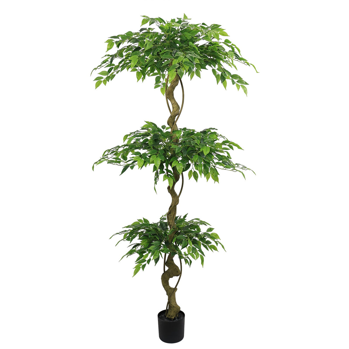 5.2FT Artificial Ficus Tree, Lifelike Faux Banyan Tree With Pot