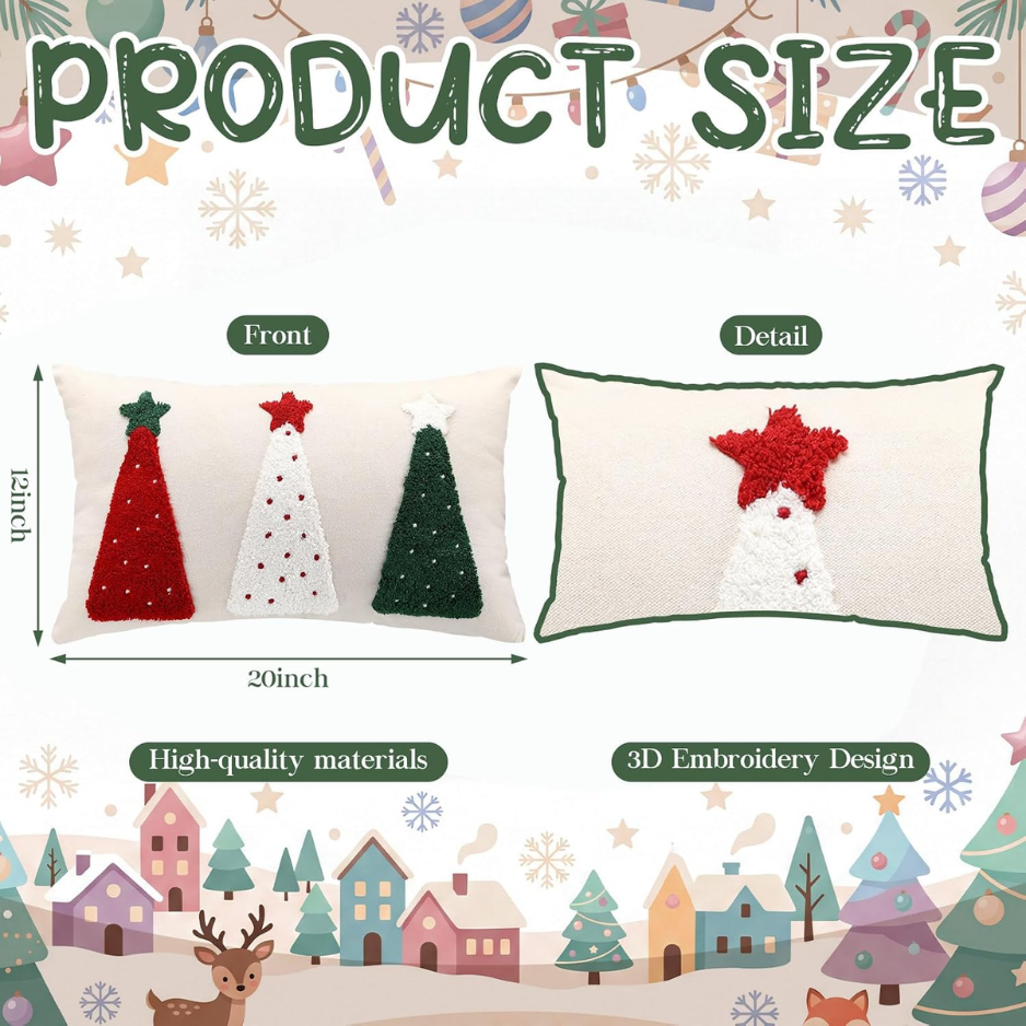 Christmas Pillow Covers 12x20 Christmas Tree Lumbar Pillow Case
