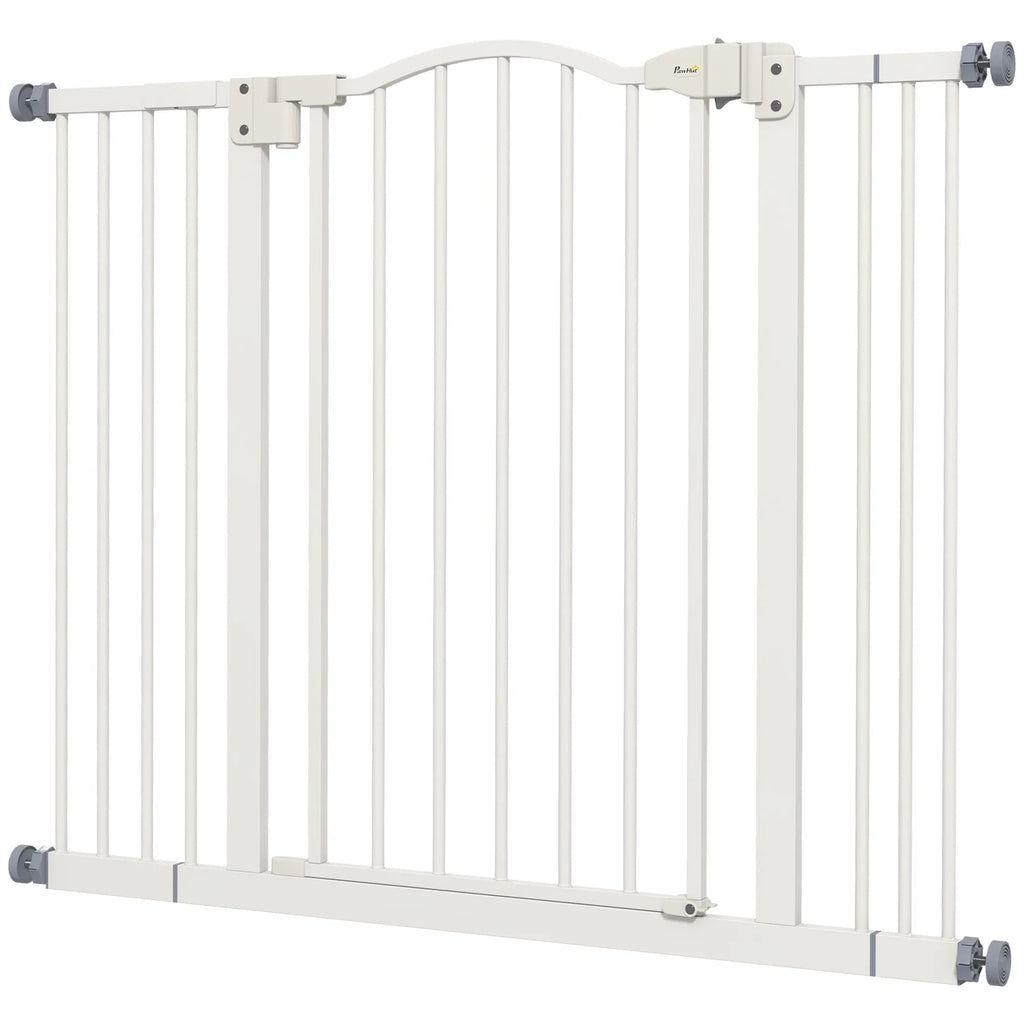 Extra Tall Dog Gate With Door, Pressure Fit, Auto Close, Double Locking