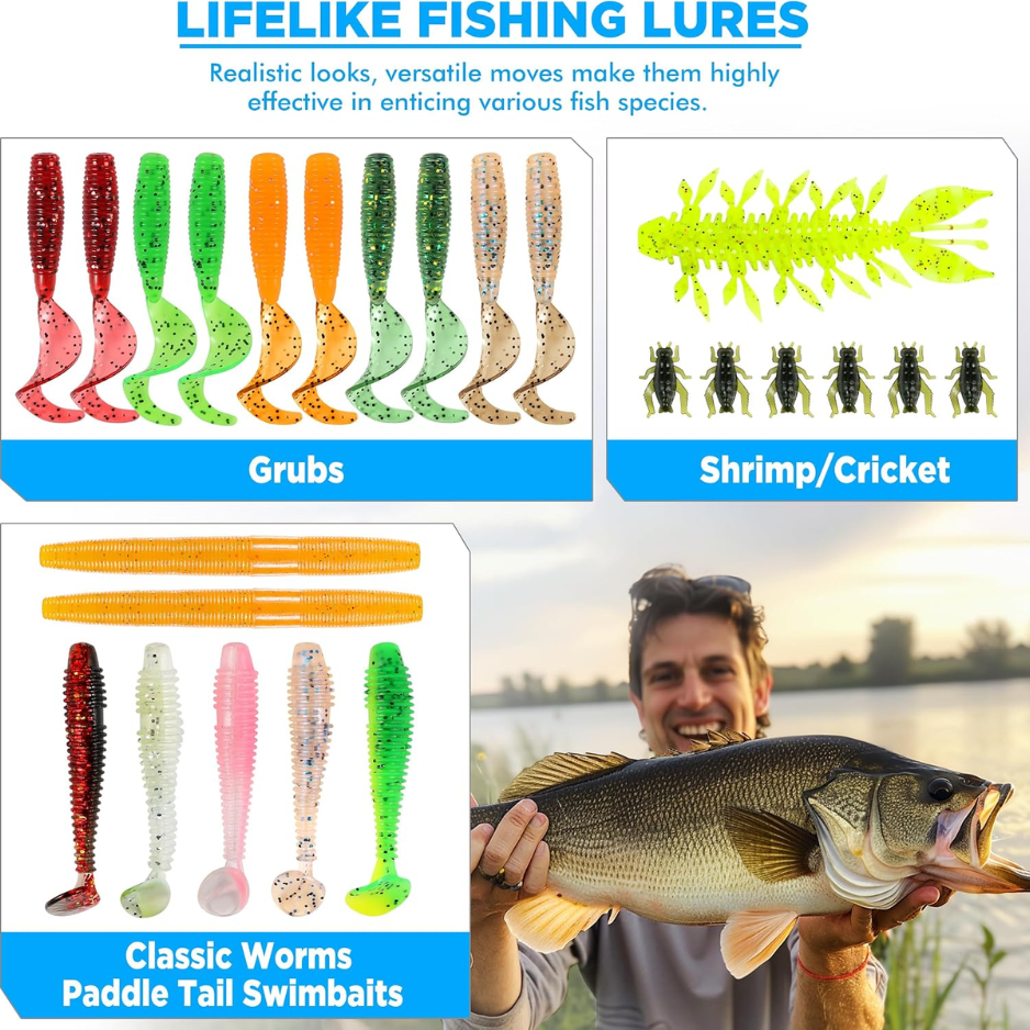 137-Piece Fishing Lure Kit with Tackle Box