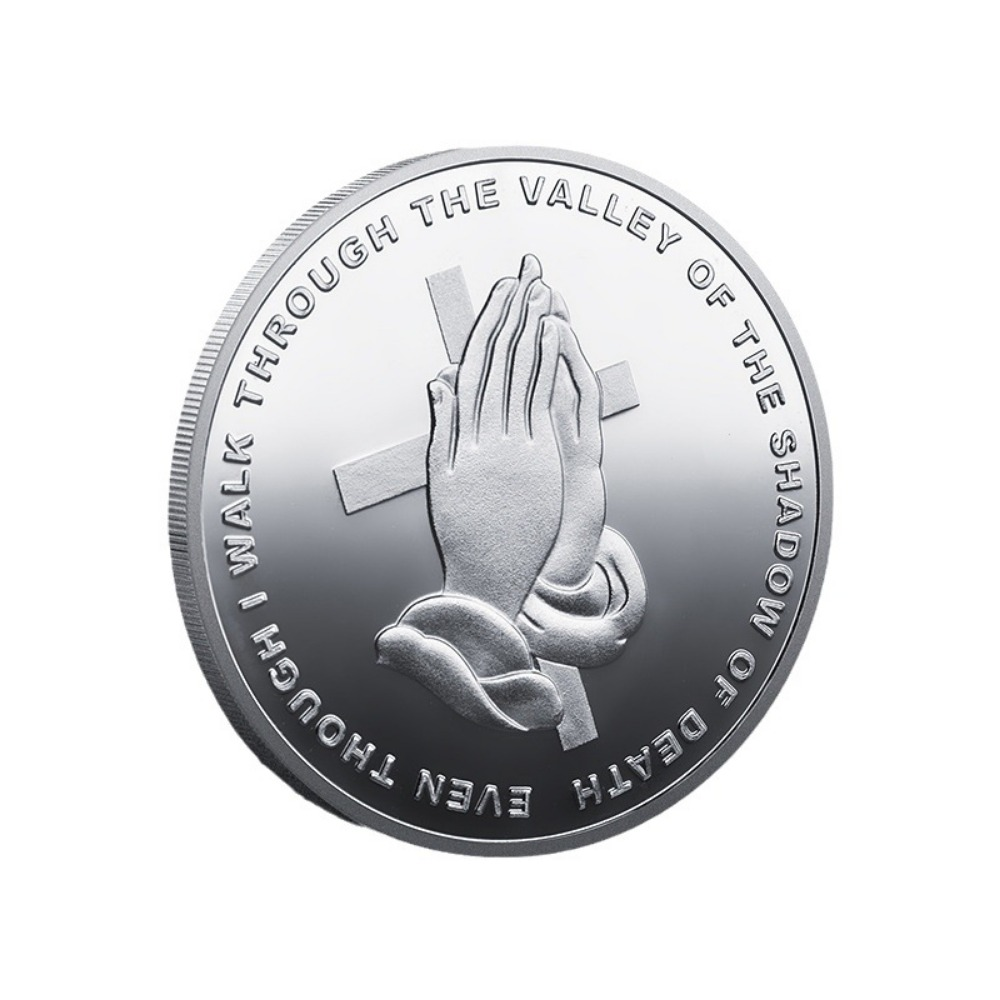 4PCS Bible Commemorative Coin Silver Plated Psalm Faith Religious