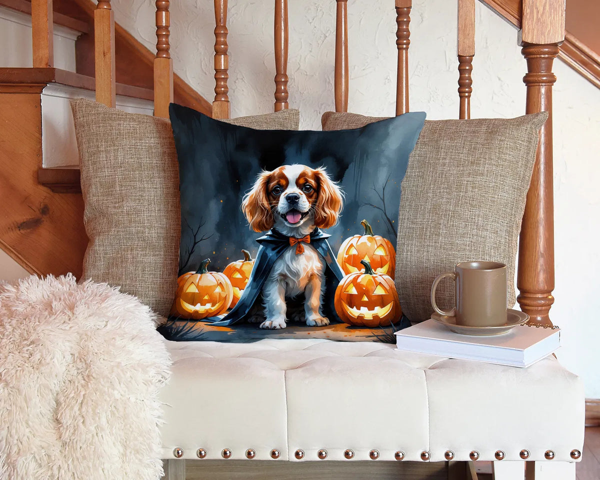 Cavalier Spaniel Puppy Halloween Throw Pillow Machine Washable, Indoor
