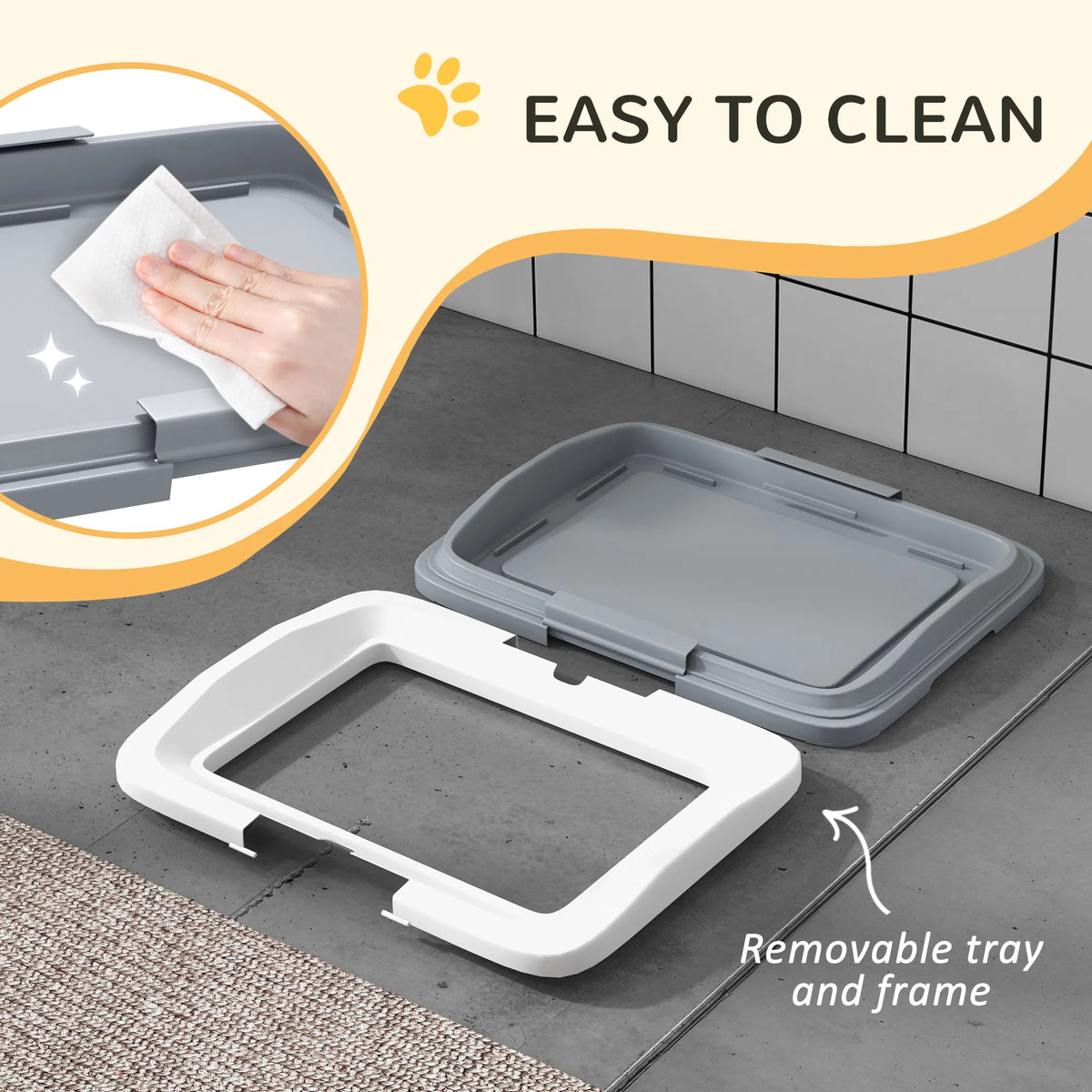 18" X 13" Pee Pad Holder, Dog Potty Tray For Indoor Outdoor, Easy