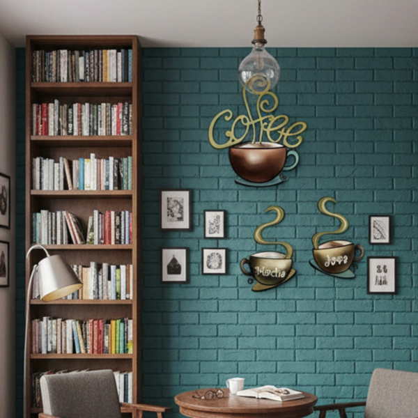 Vintage Metal Coffee Mug Wall Decal Rustic Retro Peel And Stick Kitchen