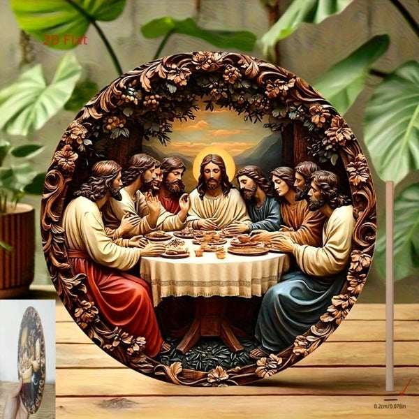 2D Flat Last Supper Wall Decor, "" Wall Decor, Exquisitely Carved Jesus