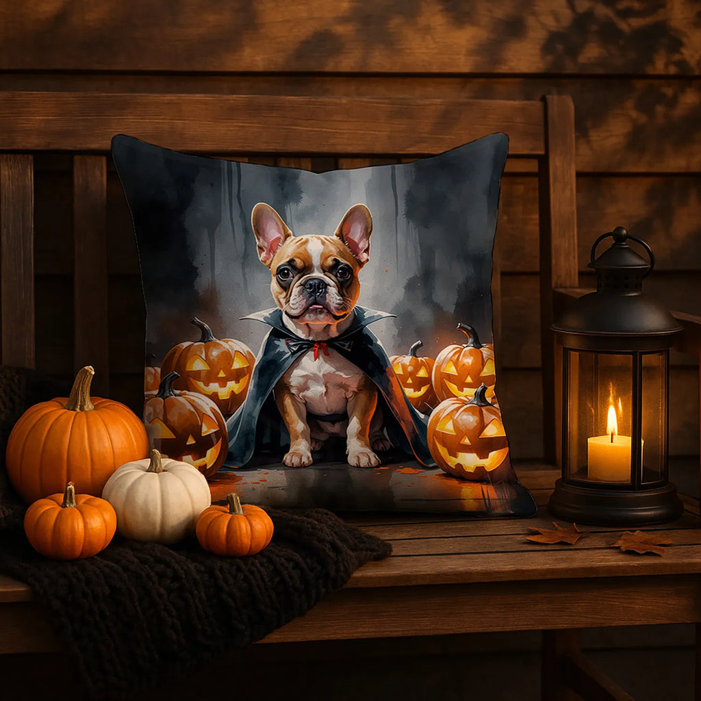 French Bulldog Puppy Halloween Throw Pillow Machine Washable, Indoor