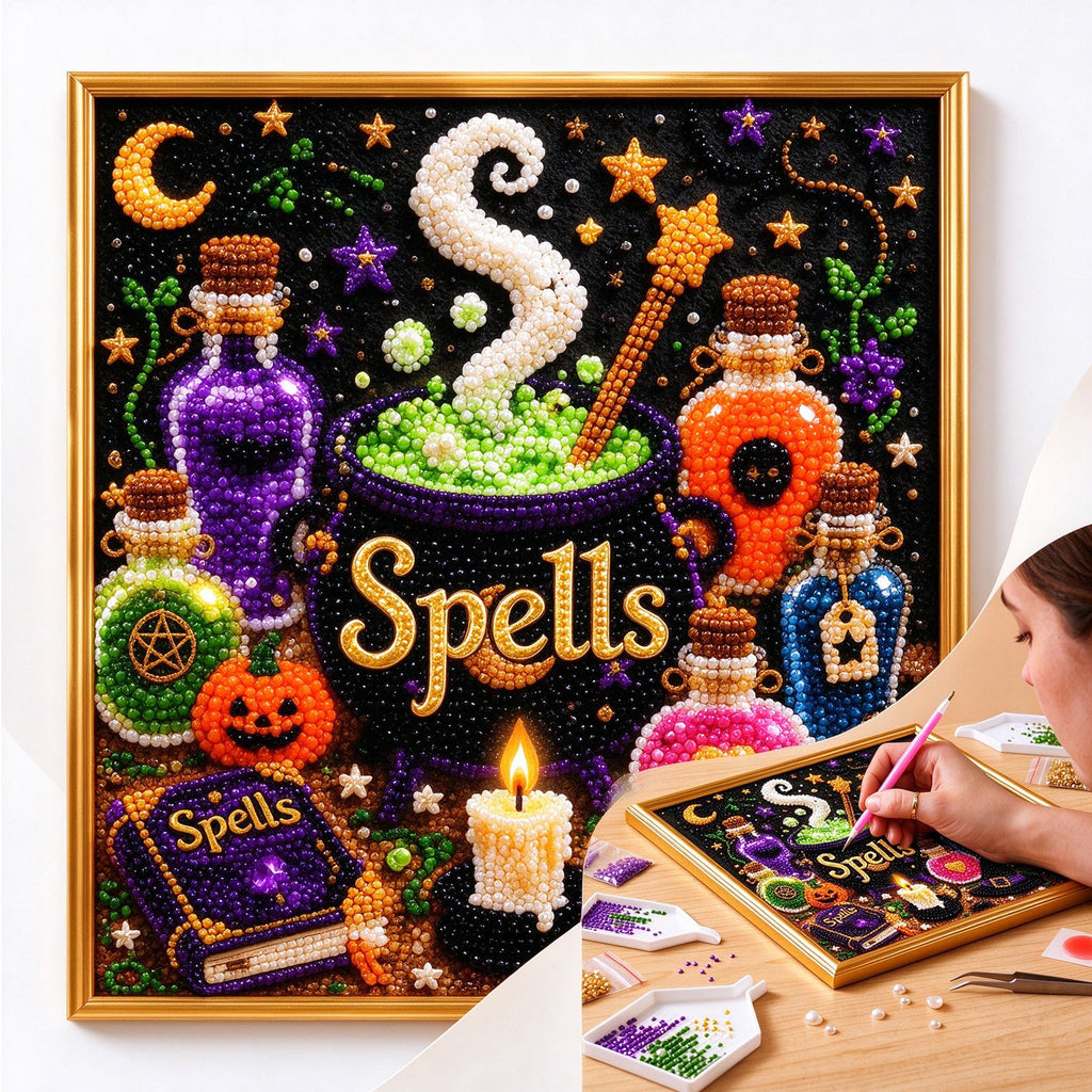 Halloween 3D Diamond Art Kit - Magic Spells Craft