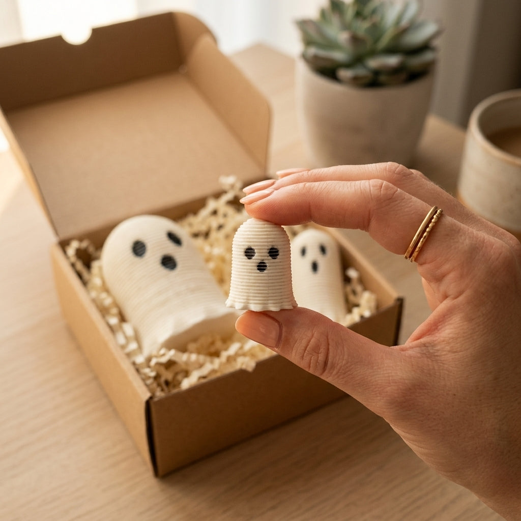 3PCS Halloween Ghost Spring Decor Set, 3D Printed Mini Ghost Ornaments