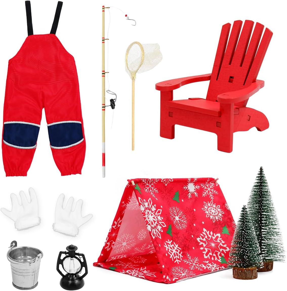 Christmas Elf Accessories - 10Pcs Elf Doll Fishing Accessories Include
