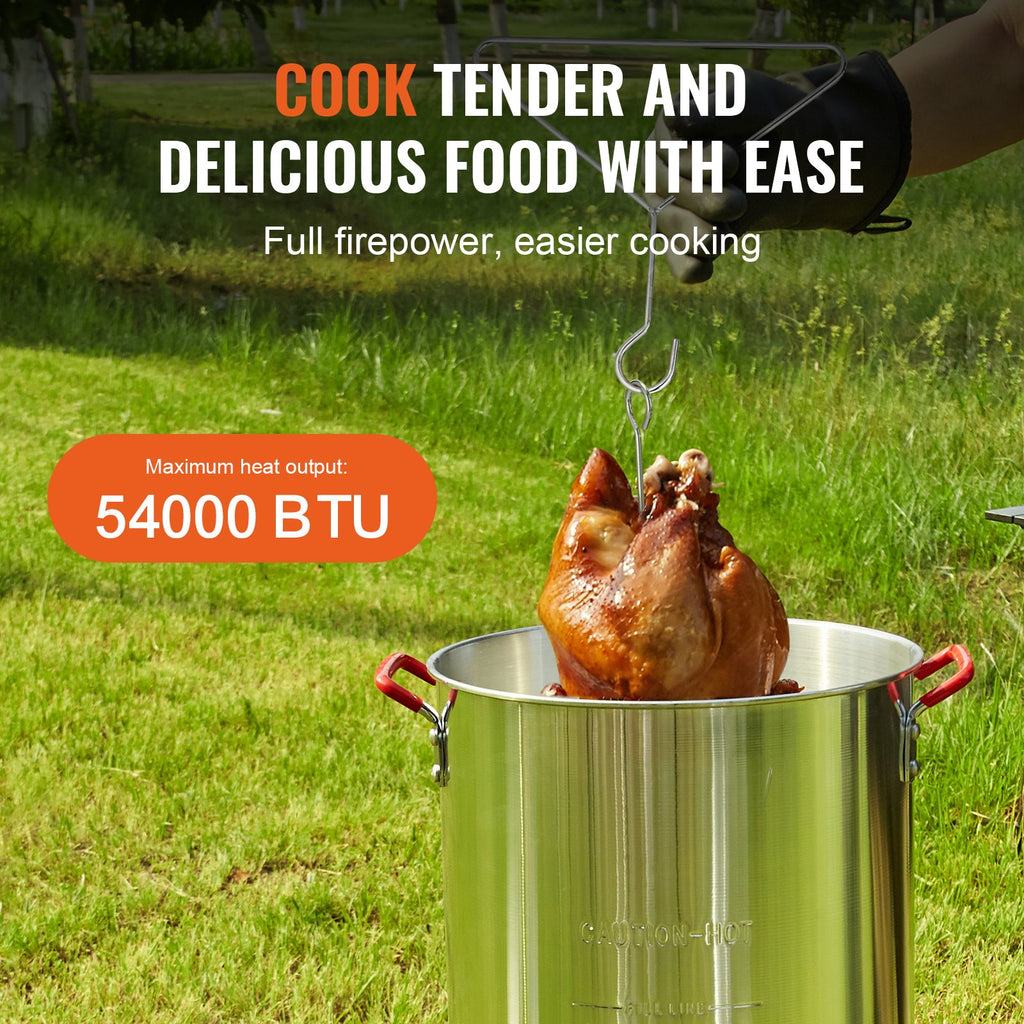 Turkey Deep Fryer, 30-qt Turkey Fryer Boiler Steamer Cooker Set