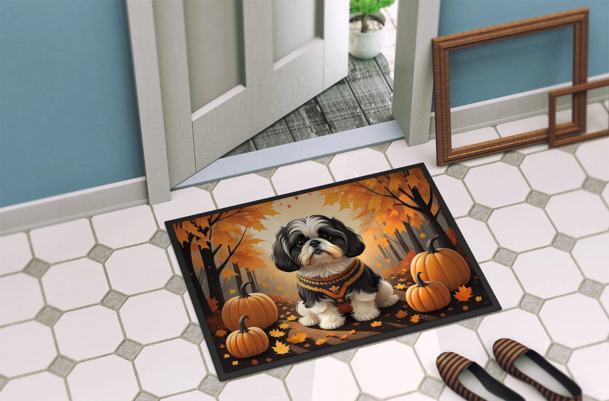 Shih Tzu Fall Doormat Front Door Mat Indoor Outdoor Rugs For Entryway