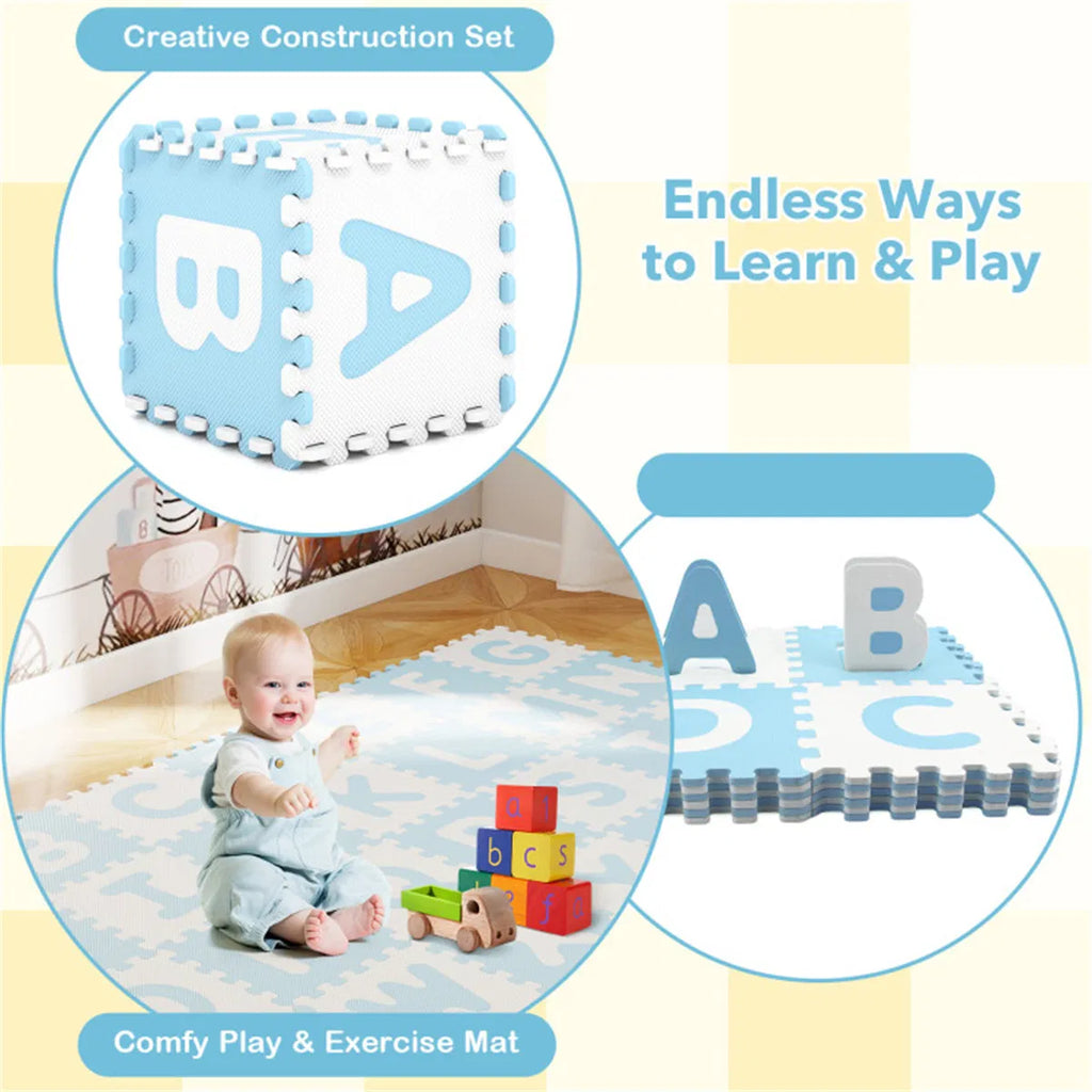 26PCS ABC Alphabet EVA Foam Play Mat, 31.75×31.75×1.02cm Bpa-free