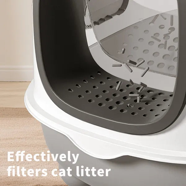 E Classic Grey Cat Litter Box - Simple And Practical, Large Space, High
