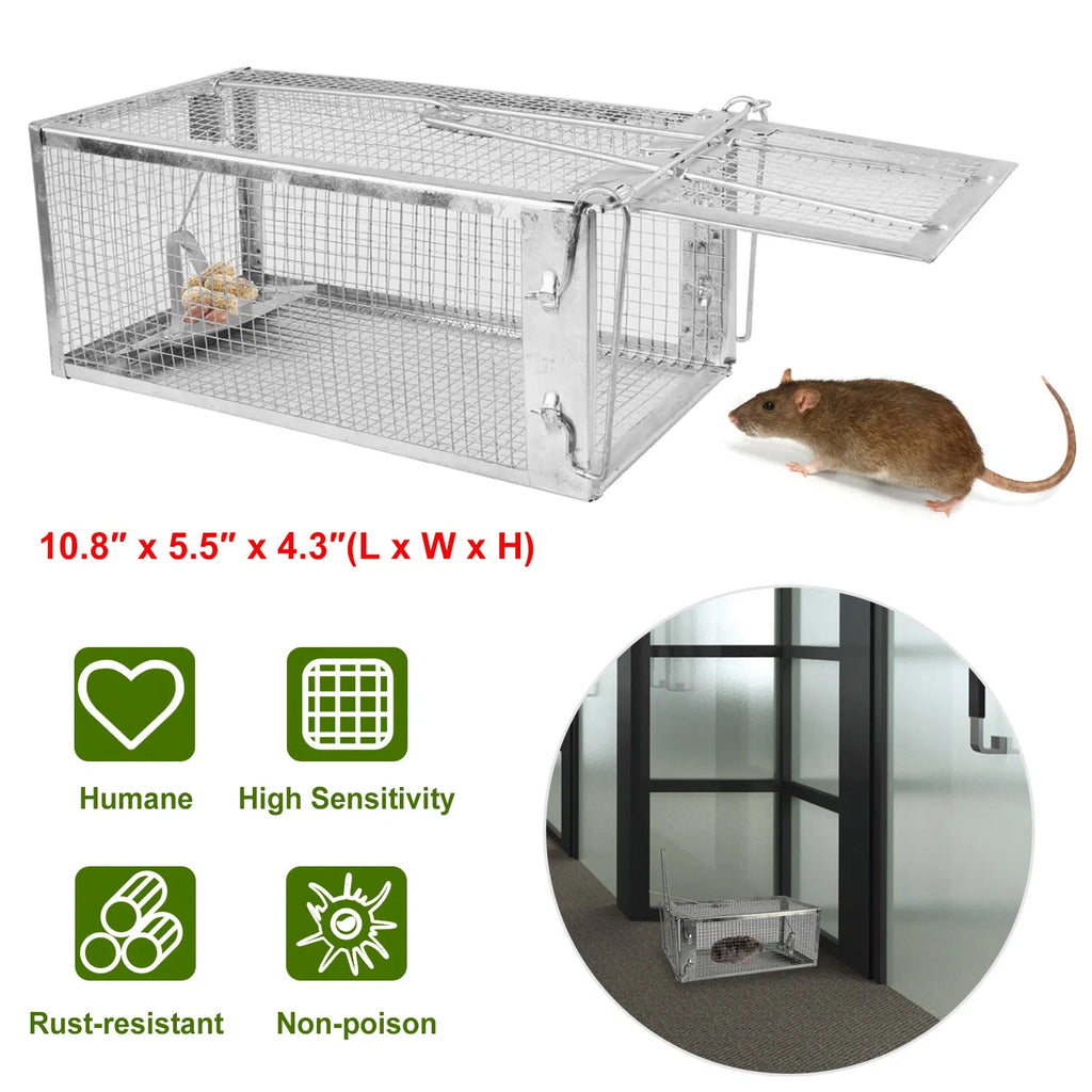 Rat Trap Cage Humane Live Rodent Trap Cage Galvanized Iron Mice Mouse