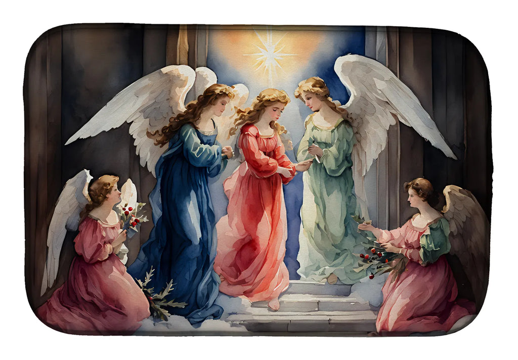 Christmas Angels Dish Drying Mat Absorbent Dish Drying Mat Pad