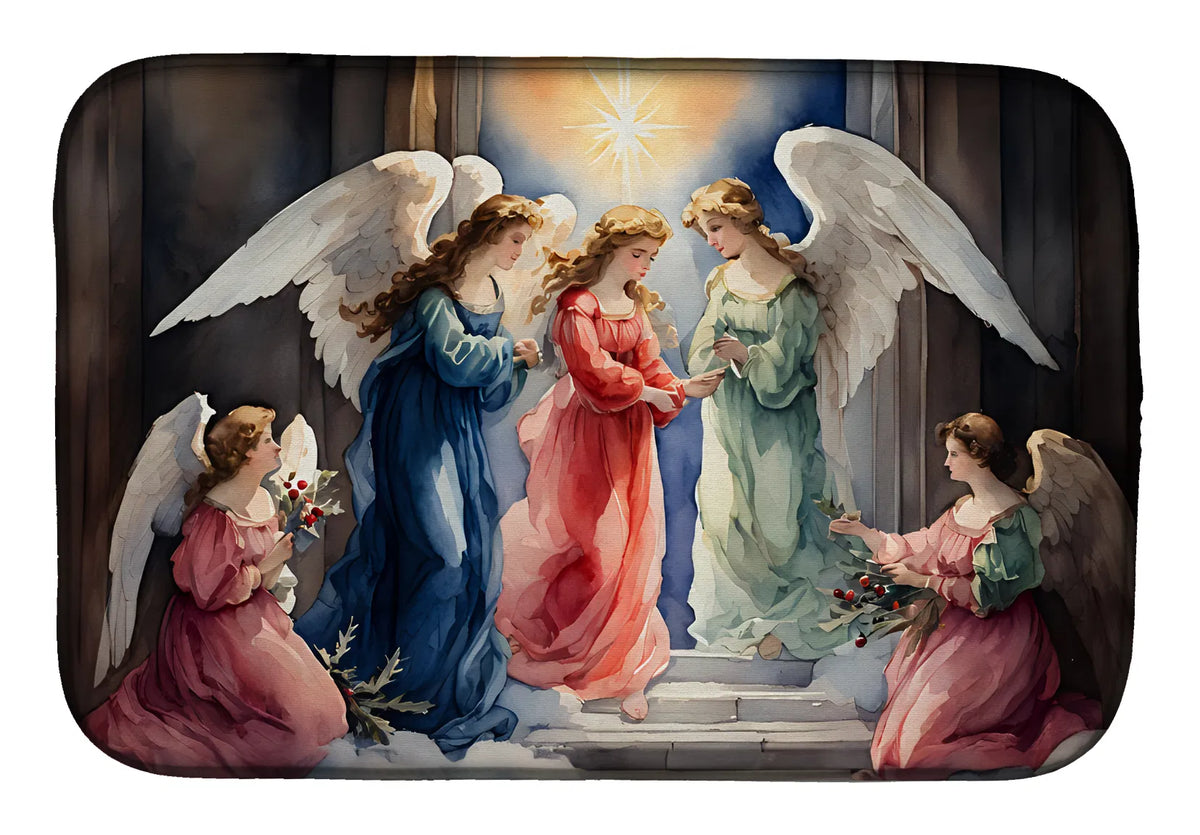 Christmas Angels Dish Drying Mat Absorbent Dish Drying Mat Pad