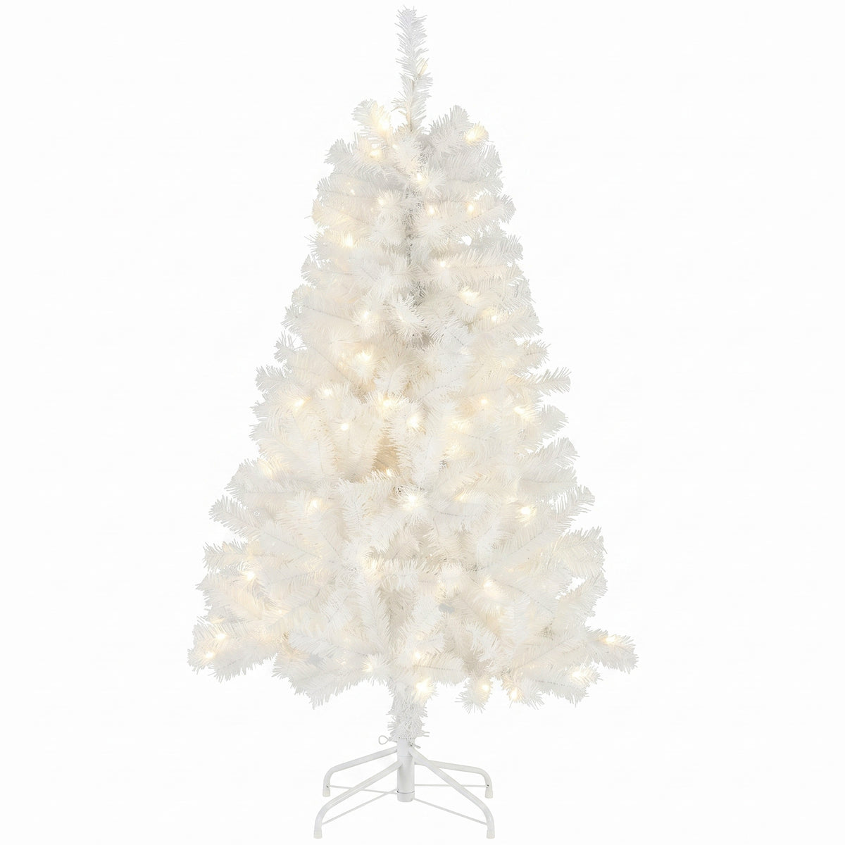 Prelit Christmas Tree, Realistic Spruce, With Metal Stand
