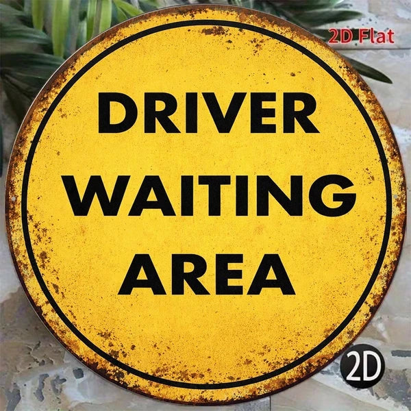 1pc Vintage Driver Waiting Area Sign 8x8in, "" Driver Waiting Area