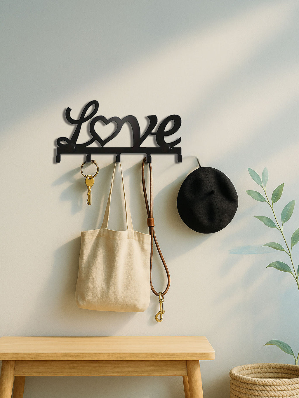 Wall-mounted Metal Rack Multifunctional Key Holder, Practical Decor