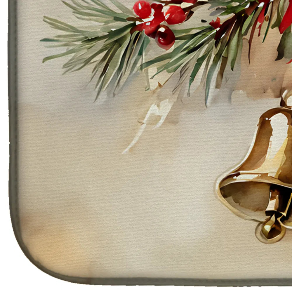 Christmas Bells Dish Drying Mat Absorbent Dish Drying Mat Pad