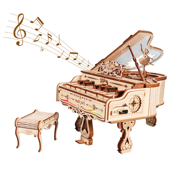 Music PARK 3d Wooden Puzzle Piano Music Box Can Be Played Handmade