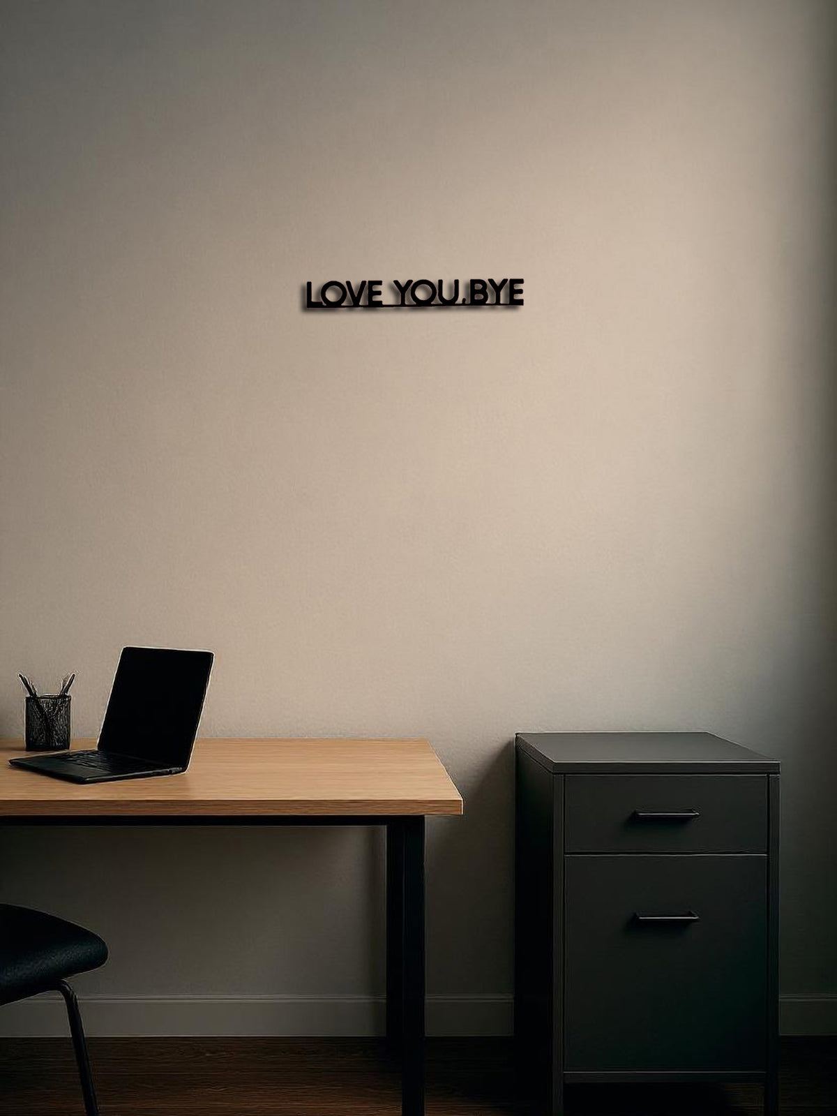LOVE YOU Bye'metal Sign Geometric Wall Art Create Festive Vibe Hanging