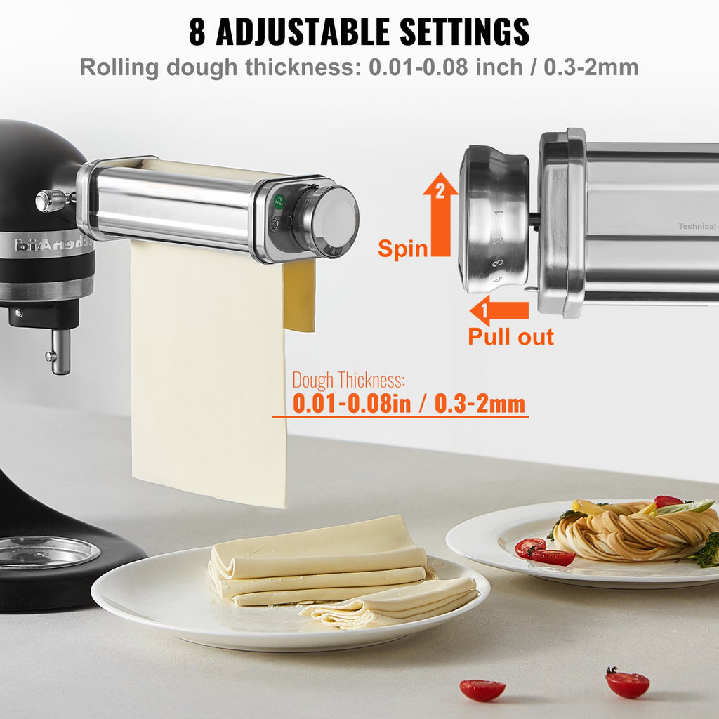 Pasta Attachment For Kitchenaid Stand Mixer, Stainless Steel Pasta