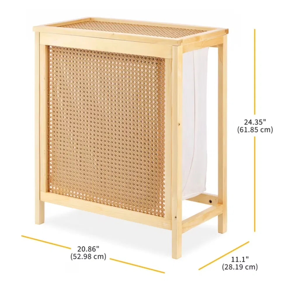 Faux Rattan Lidded Laundry Basket With Removable Polycotton Liner