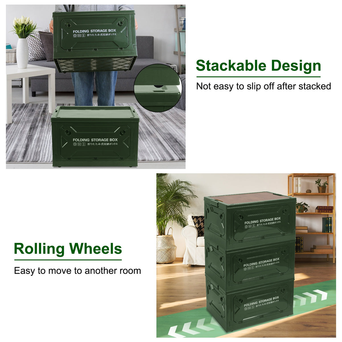 1Pc Folding Storage Bin For Home Organizationcamping Collapsible