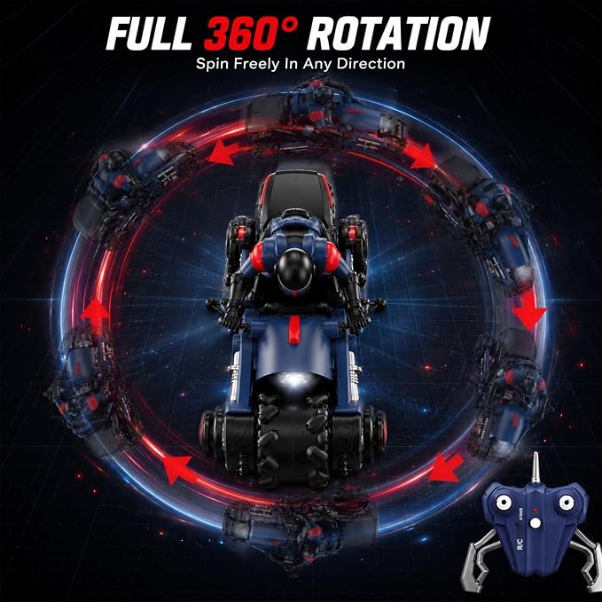 Scale RC Stunt Drift Motorcycle With 2.4GHz Remote Control, Spinning
