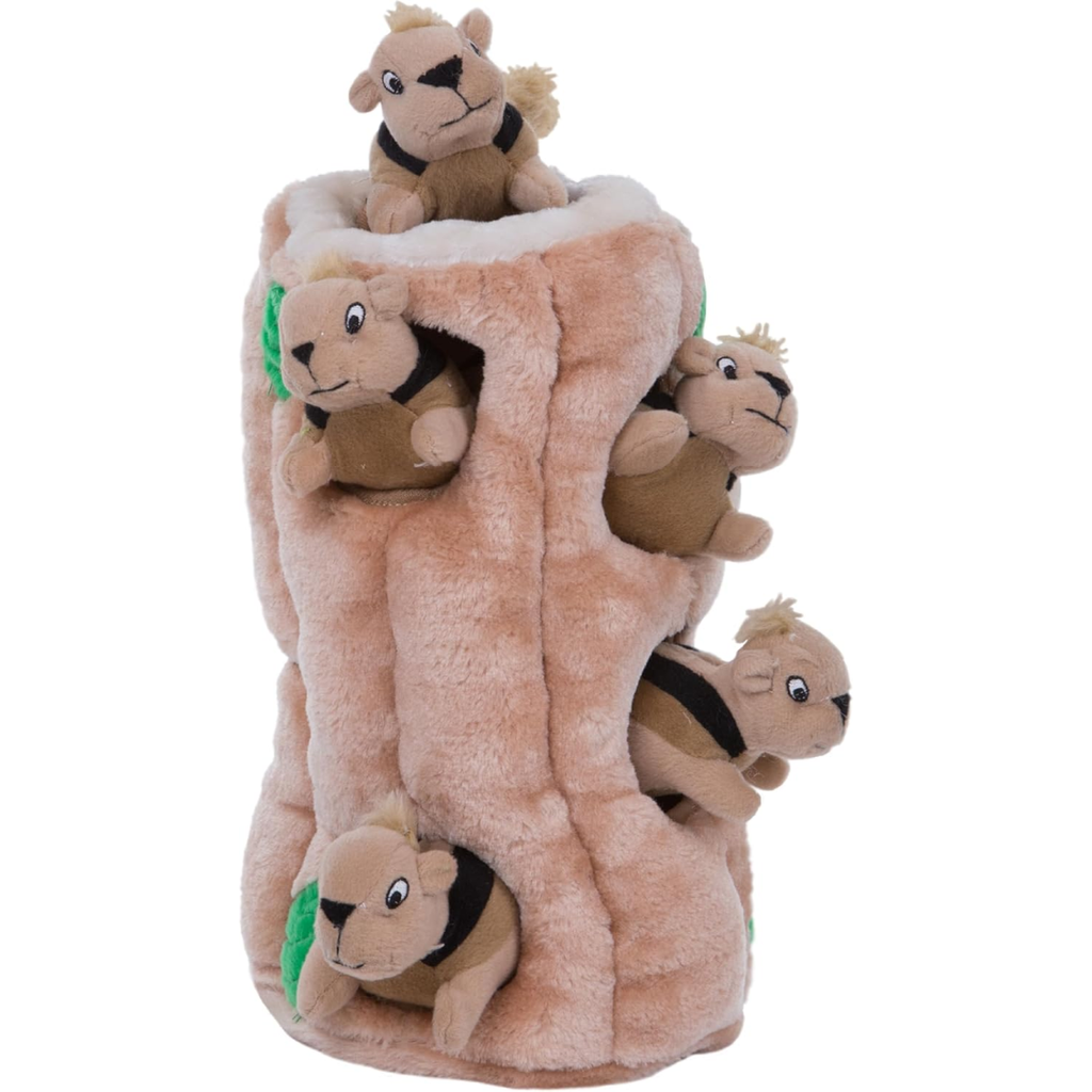 Squirrel Dog Toy Interactive 2in1 Plush Puzzle With 6 Squeaky Removable