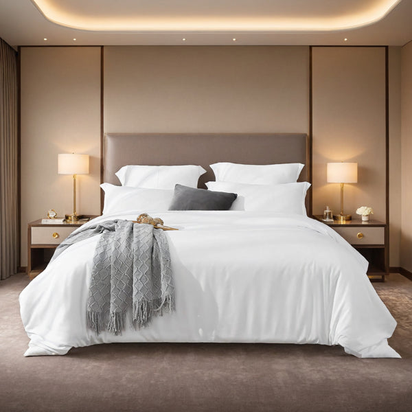 1-Pack White 3-Piece Bedding Set Solid Duvet Cover Set Includes One