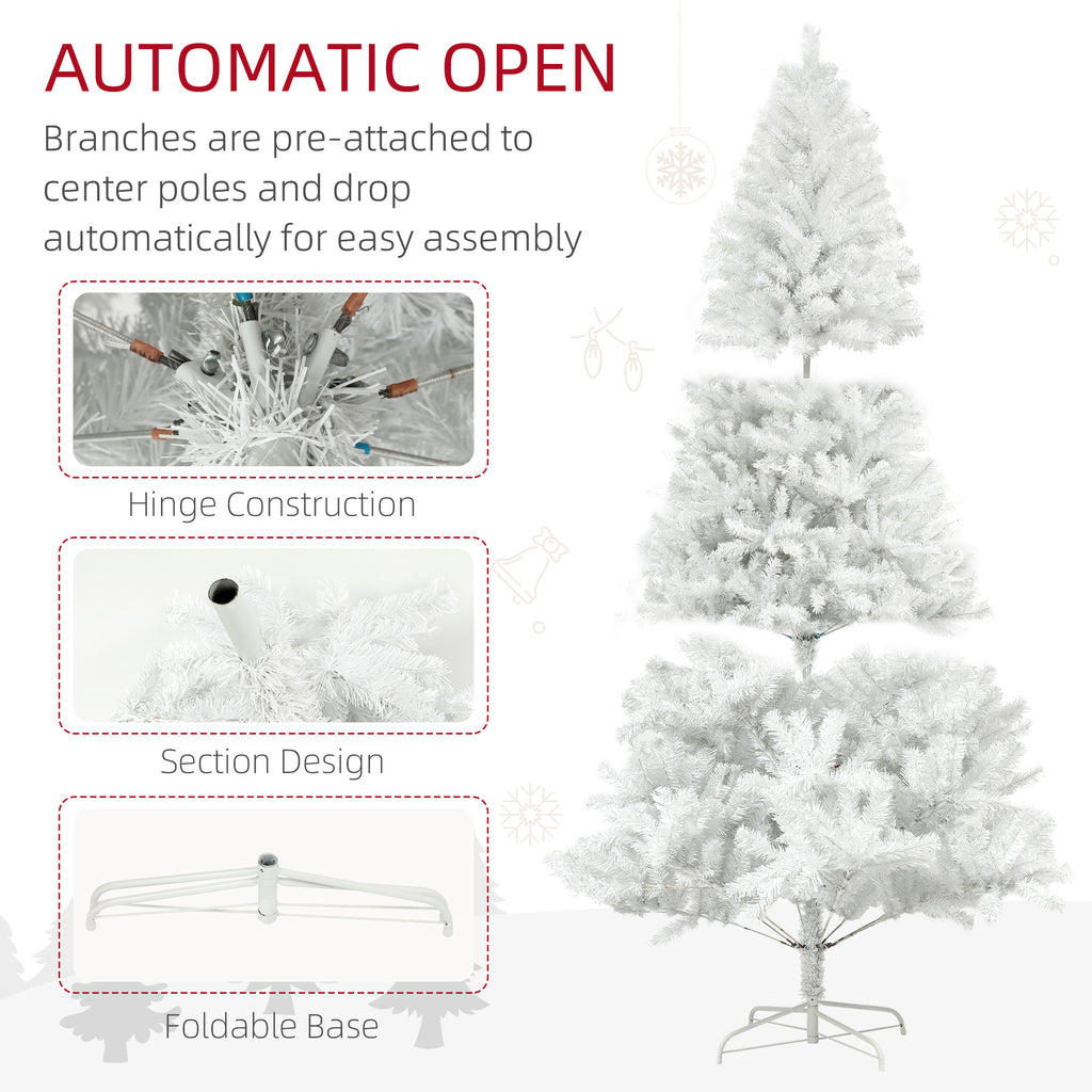 9ft Unlit Artificial White Christmas Tree, Holiday Decor